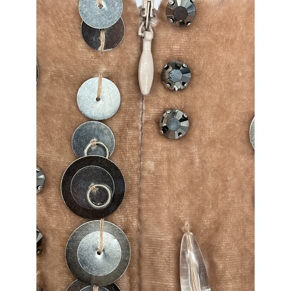 Nanette Lepore Silk & Velvet Mini Dress Sheath Cream Beige Embellished Size 4 - Picture 5 of 11